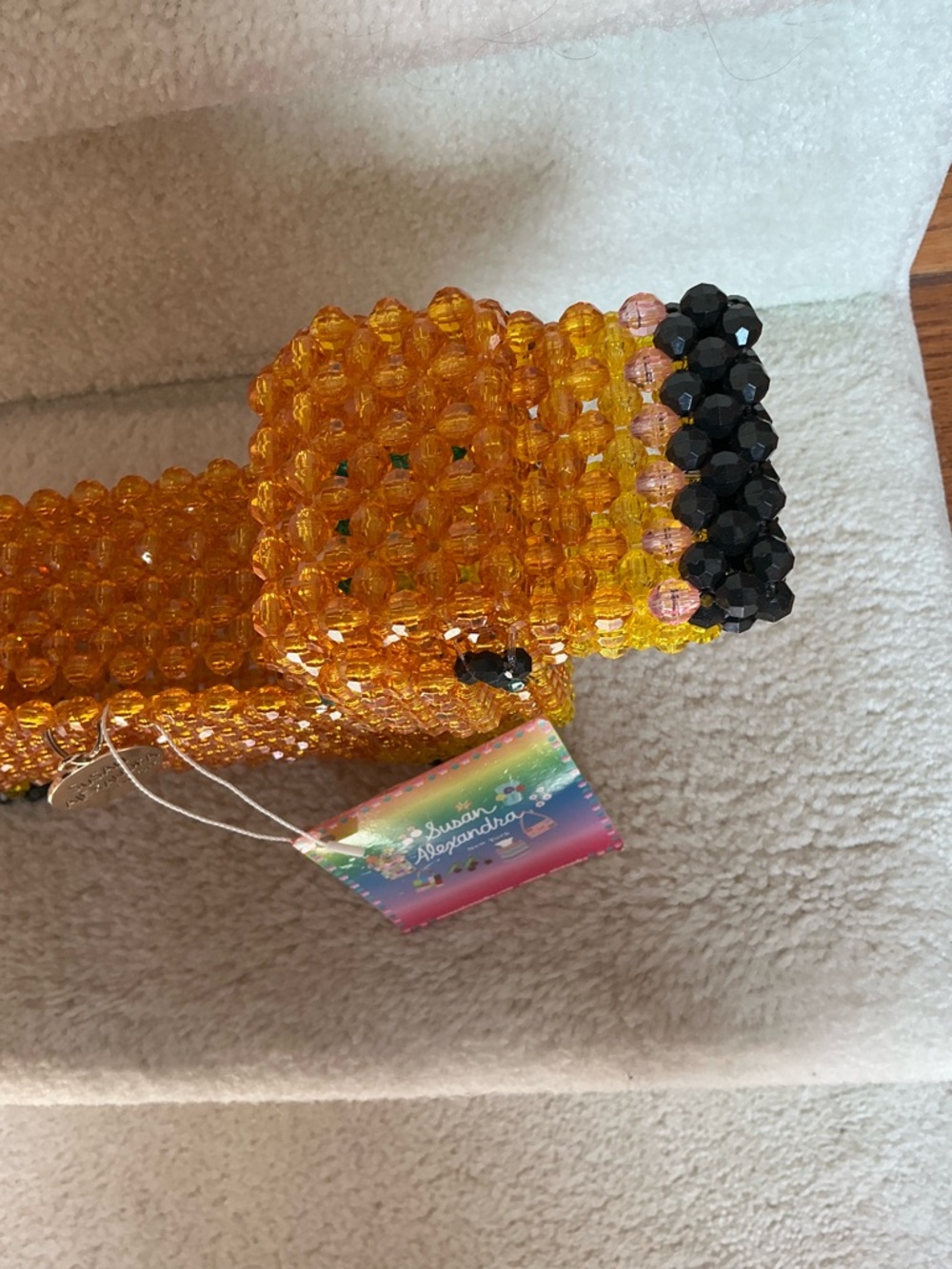 ADORABLE NWT SUSAN ALEXANDRA WEENY DACHSHUND BEADED CROSSBODY BAG - Picture 4 of 16